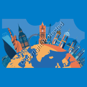 Landmarks of the world - Mens Staple T shirt Design